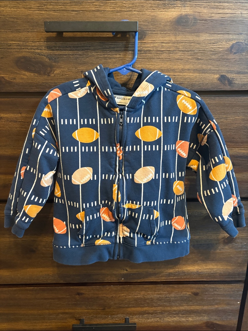 Monica+Andy Football Hoodie